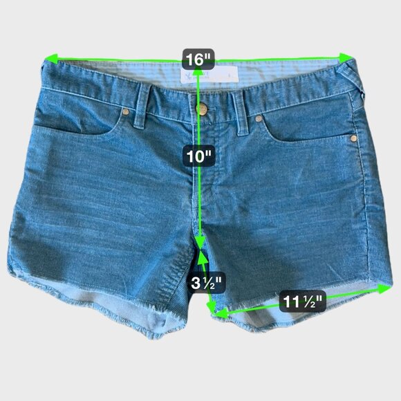 Carve Designs Oahu Corduroy Shorts Blue Women's Size 6 Mid-Rise Raw-Hem - Picture 11 of 11